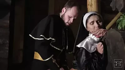 Sinful Obedience: Naughty Nun Submits to Priest's Dark Desires