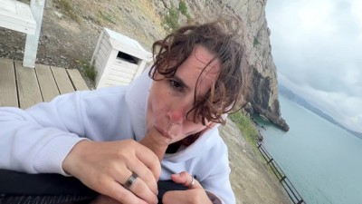 Outdoor Sex Adventure: Wild Mountain Blowjob Session