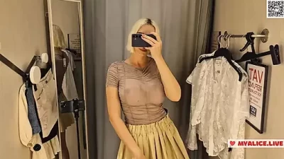See-Through Clothes Try-On: Transparent Tease in Public