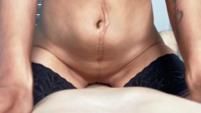 Steamy POV Reverse Cowgirl Action: Stockings and Cum-Covered Boobs