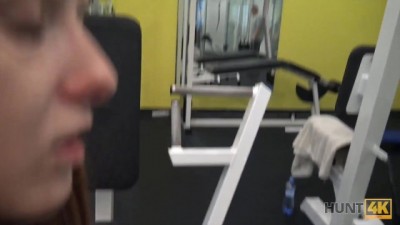 Stunning Chick Trades Tight Pussy for Cash in the Gym