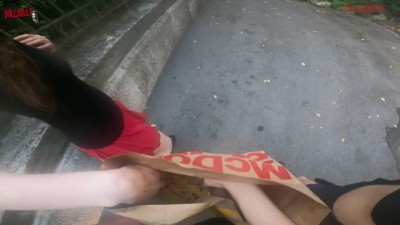 Fries Bag F*ckfest: Jerkin' It at McDonald's Drive-Thru!